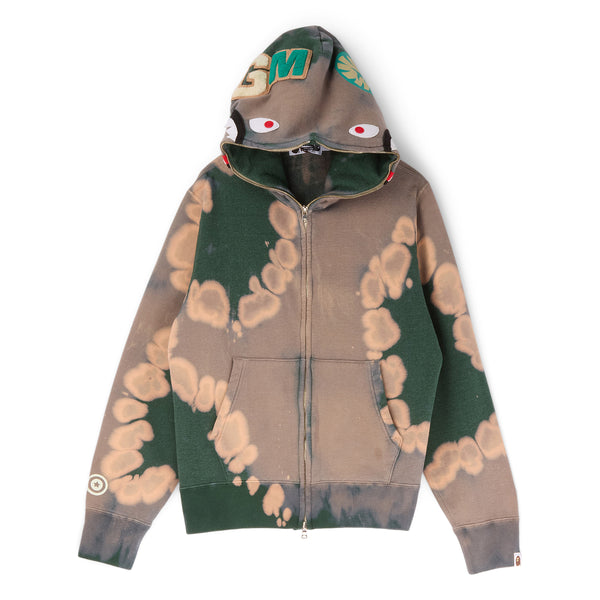 .*様 a bathing ape A Bathing Ape Hand Dye Shark Full Zip Hoodie (Green) – CNCPTS