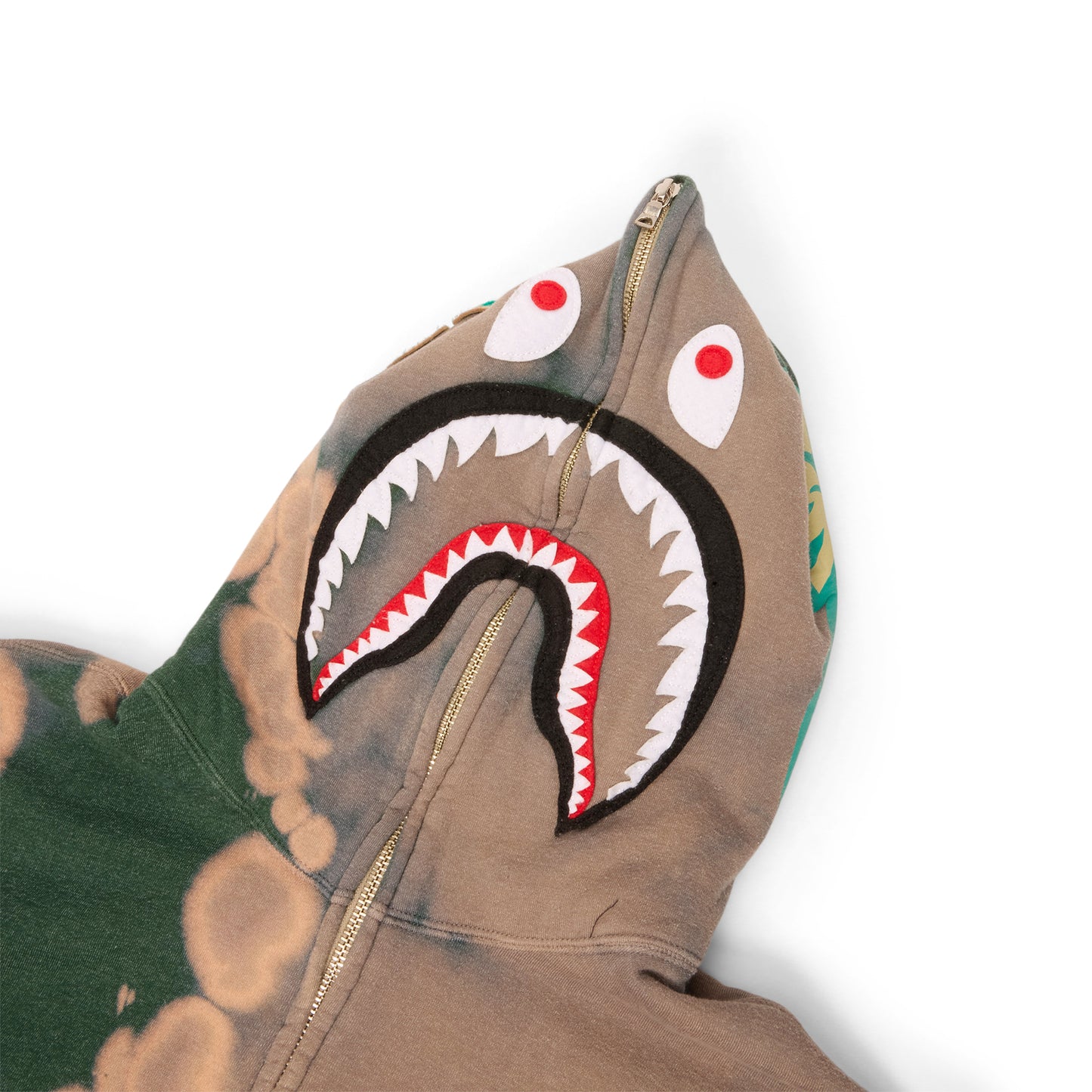 A Bathing Ape Hand Dye Shark Full Zip Hoodie (Green)