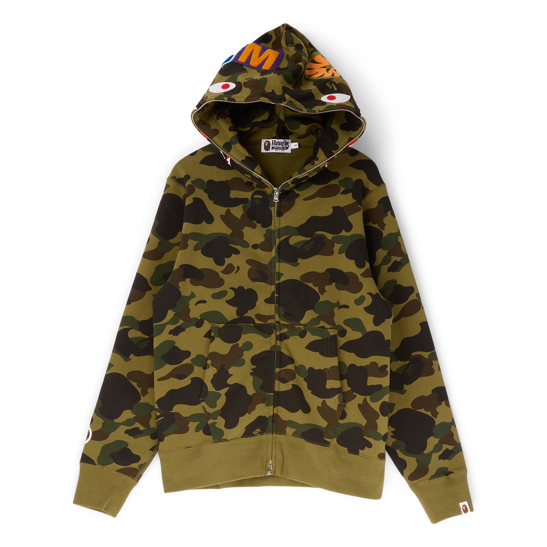 A Bathing Ape 1ST Camo Shark Full Zip Hoodie (Green)