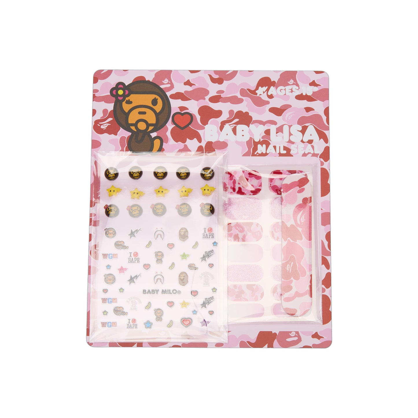 A Bathing Ape Baby Lisa Nail Seal Set L (Pink)