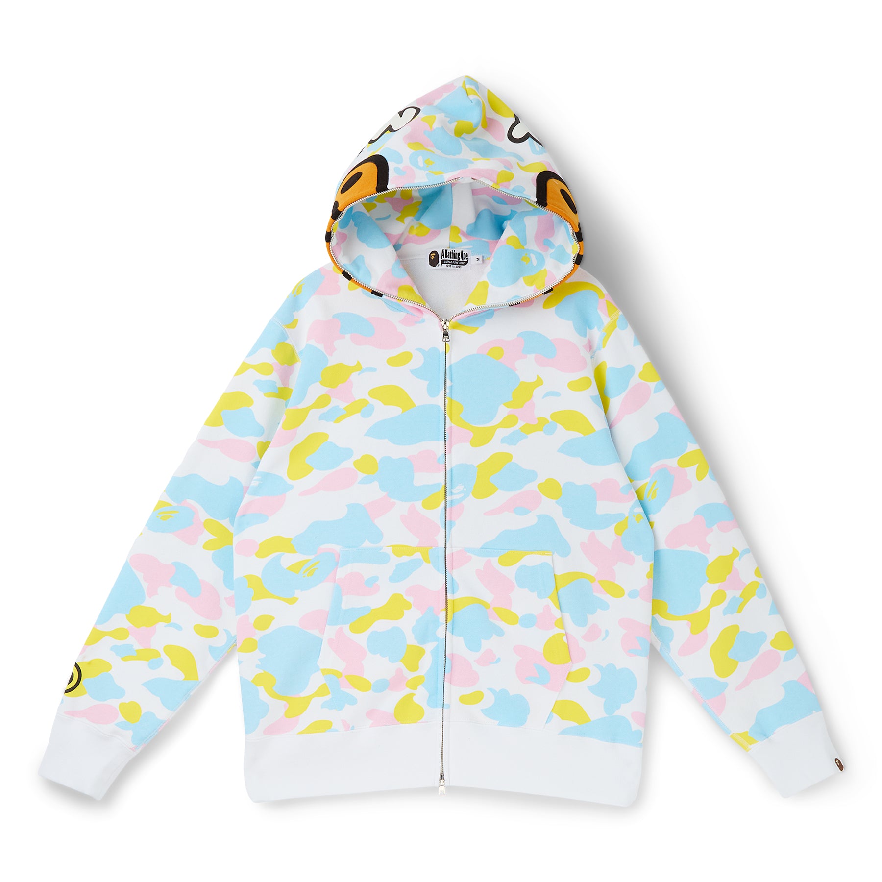 A Bathing Ape New Multi Camo Baby Milo Regular Fit Full Zip Hoodie M (White)