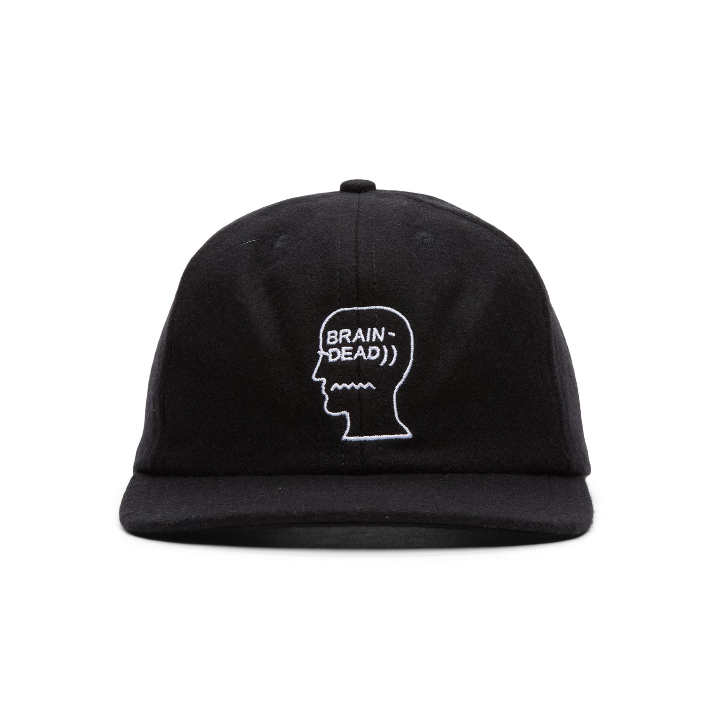 Brain Dead Flannel Classic Logohead 6 Panel Hat (Black)