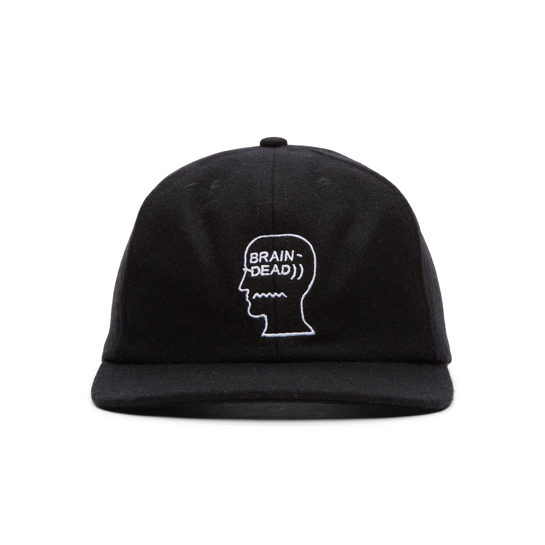Brain Dead Flannel Classic Logohead 6 Panel Hat (Black)