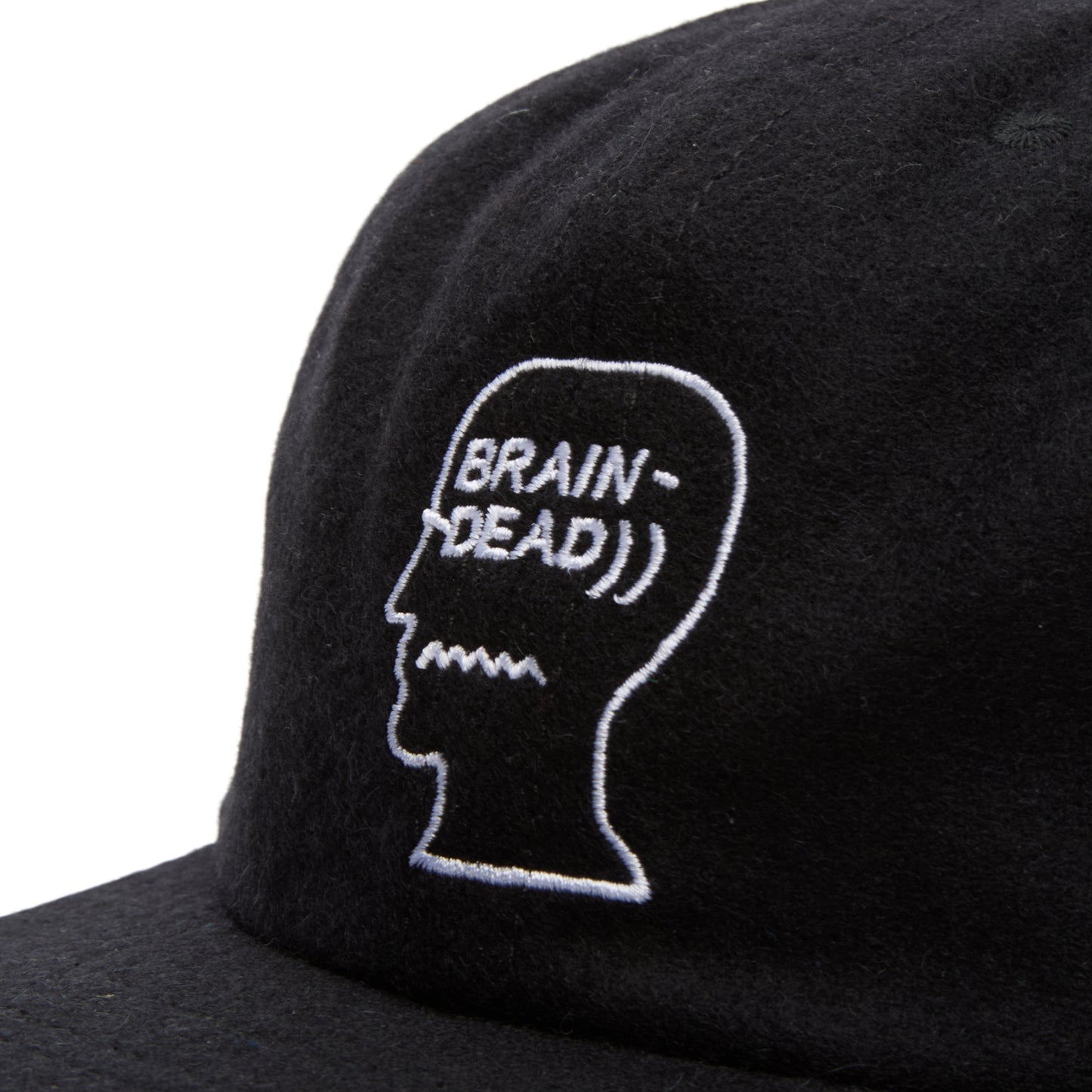 Brain Dead Flannel Classic Logohead 6 Panel Hat (Black)