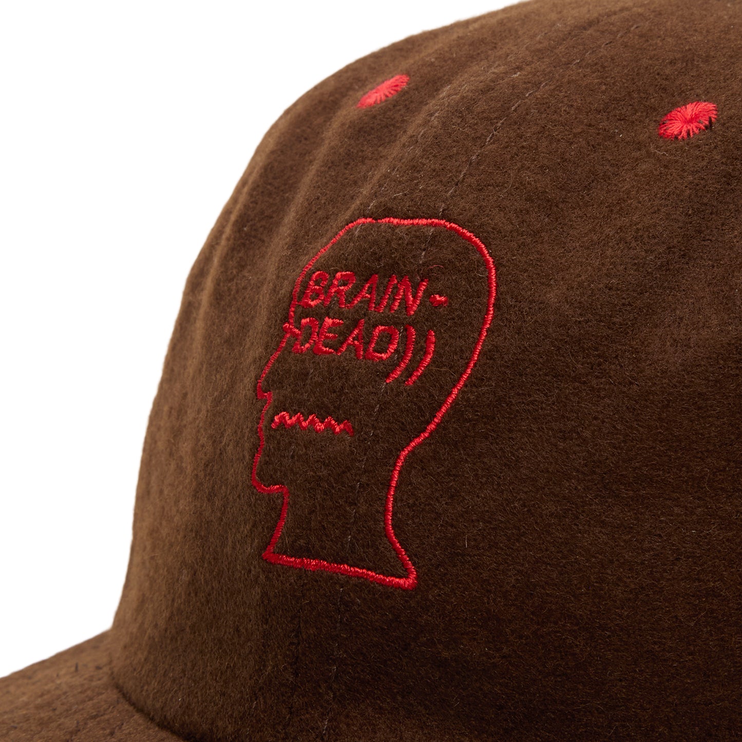 Brain Dead Flannel Classic Logohead 6 Panel Hat (Brown)