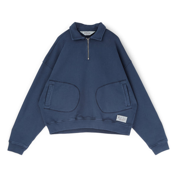 Brain Dead Half Zip Collared Sweatshirt (Midnight) – CNCPTS