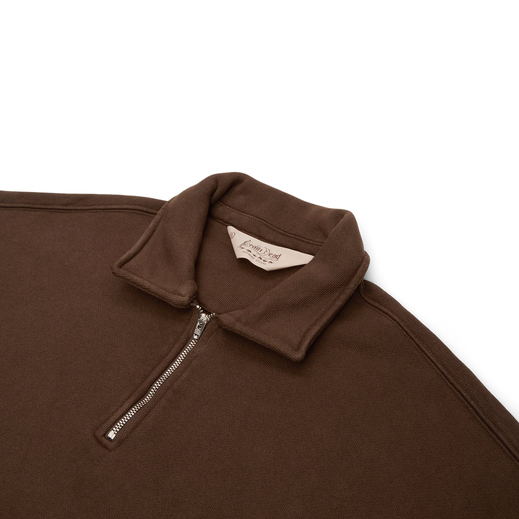 Brain Dead Half Zip Collared Sweatshirt (Brown) – CNCPTS