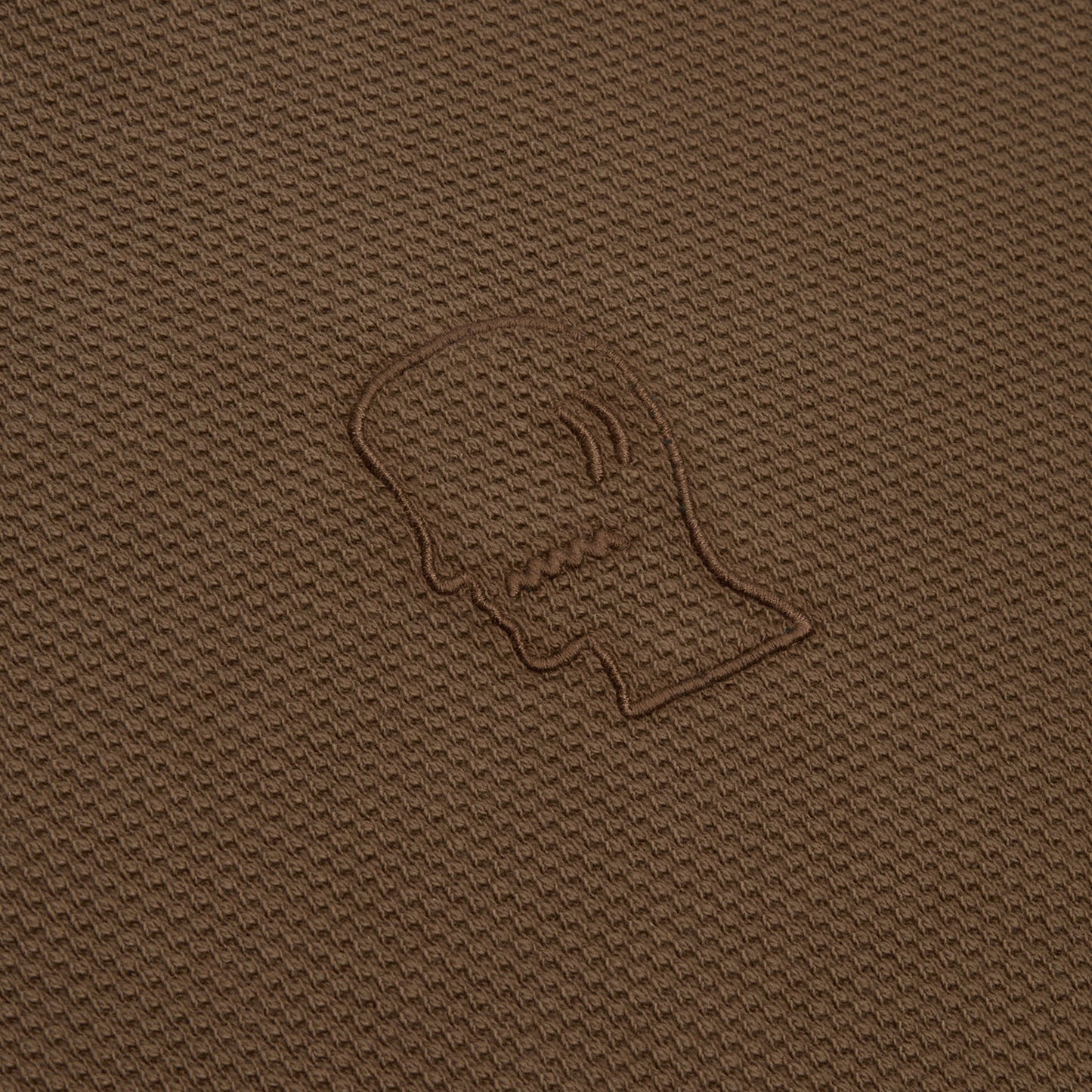 Brain Dead Boxy Thermal Mock Neck T-Shirt (Brown)
