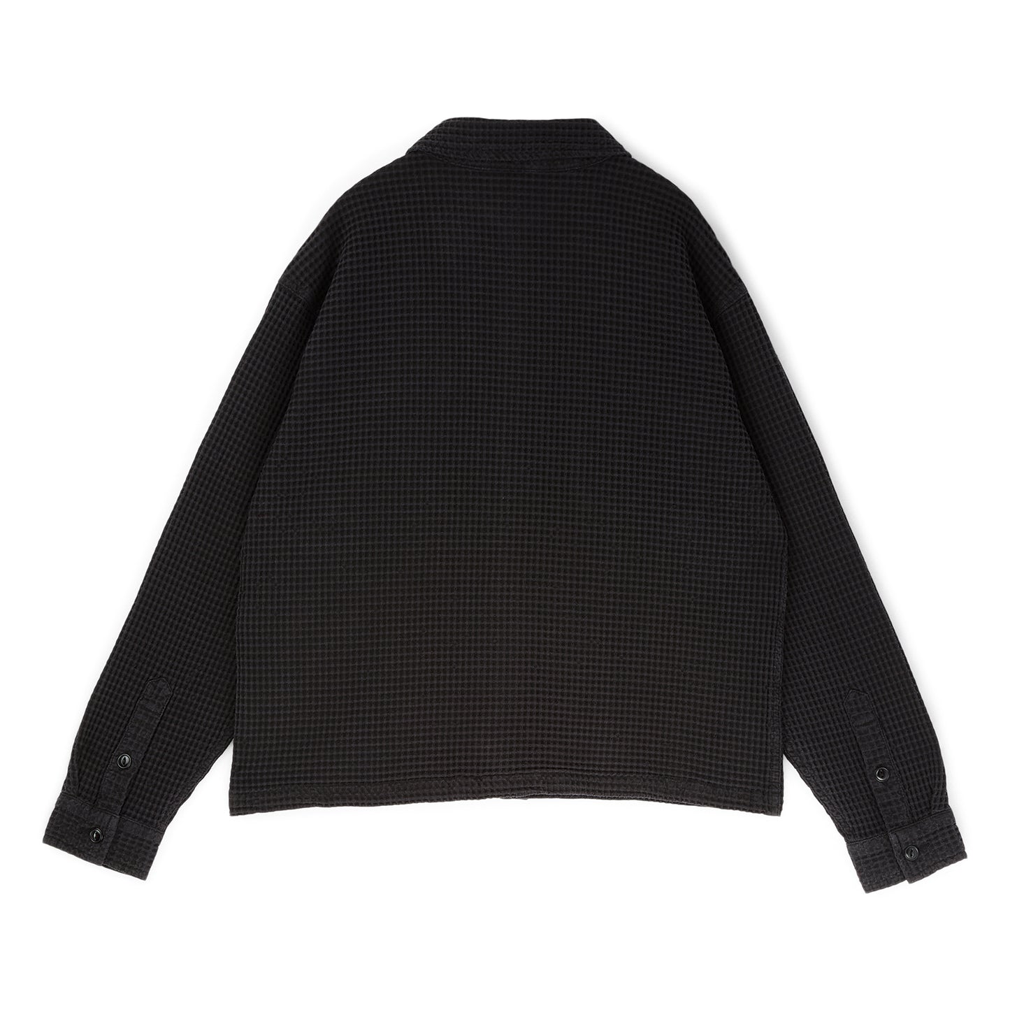 Brain Dead Waffle Button Front Shirt (Black)