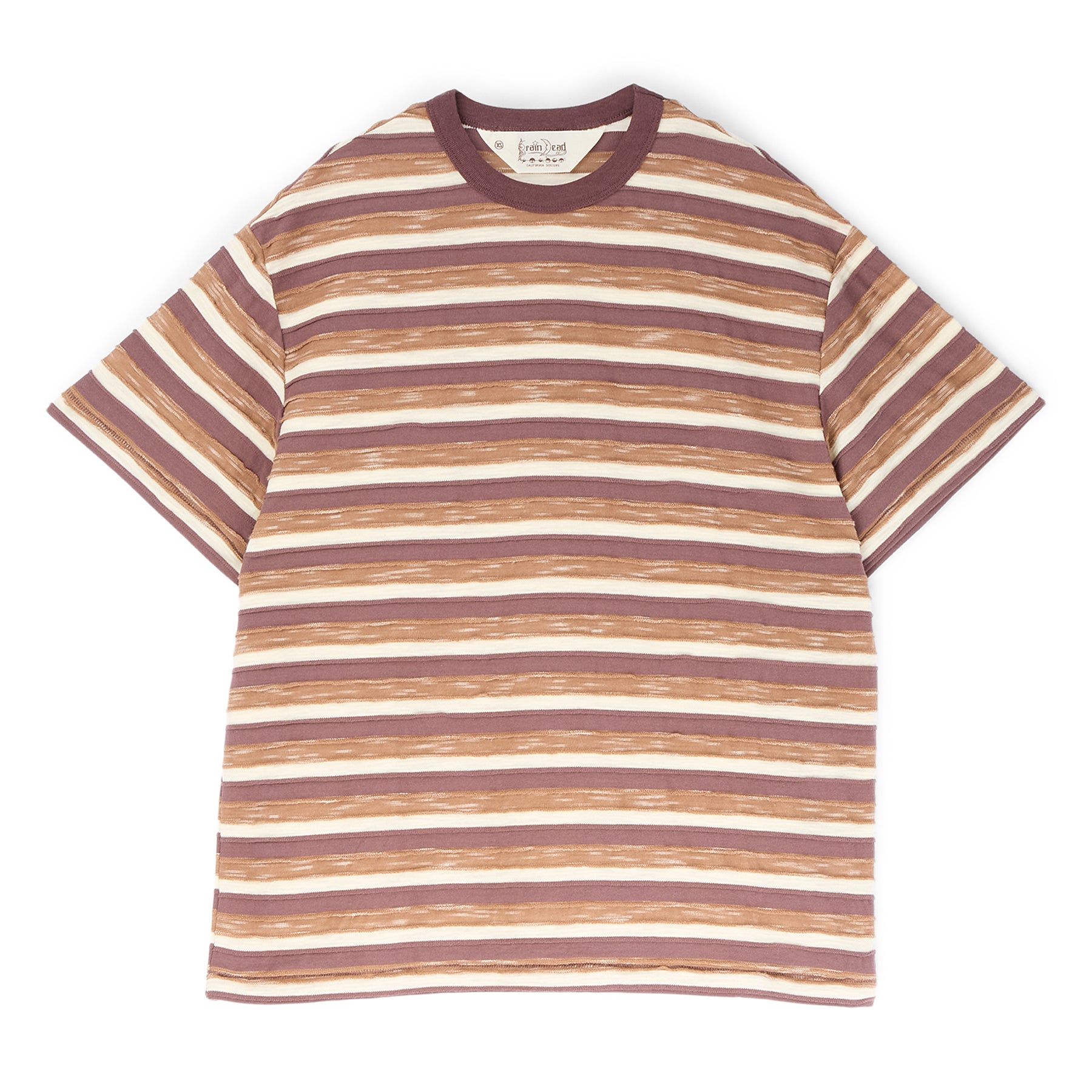 Brain Dead Casey Striped T-shirt (Coffee)