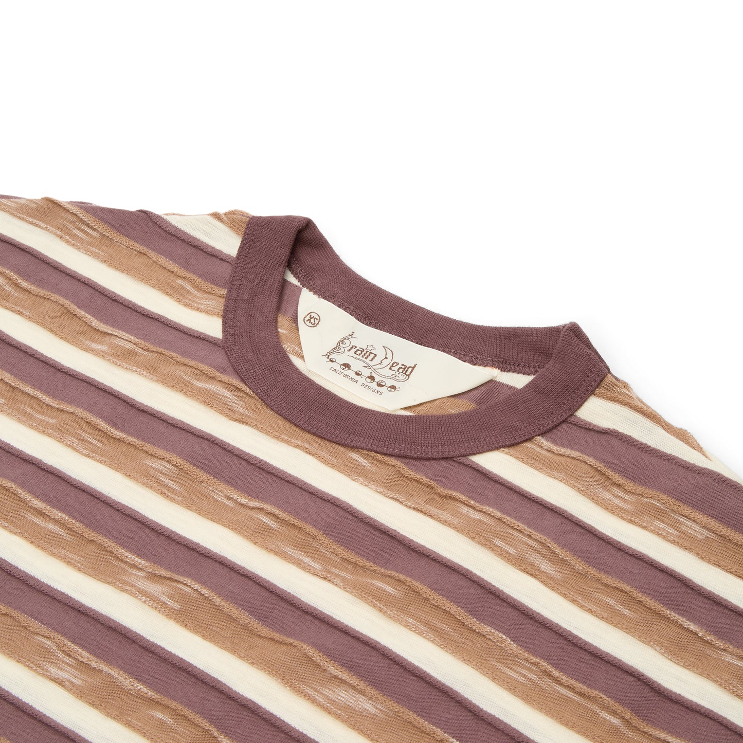 Brain Dead Casey Striped T-shirt (Coffee)