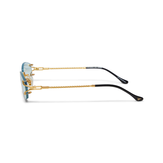 Vintage Frames Aspen Rimless Drill Mount (Yellow Gold/Blue Gradient Flash)