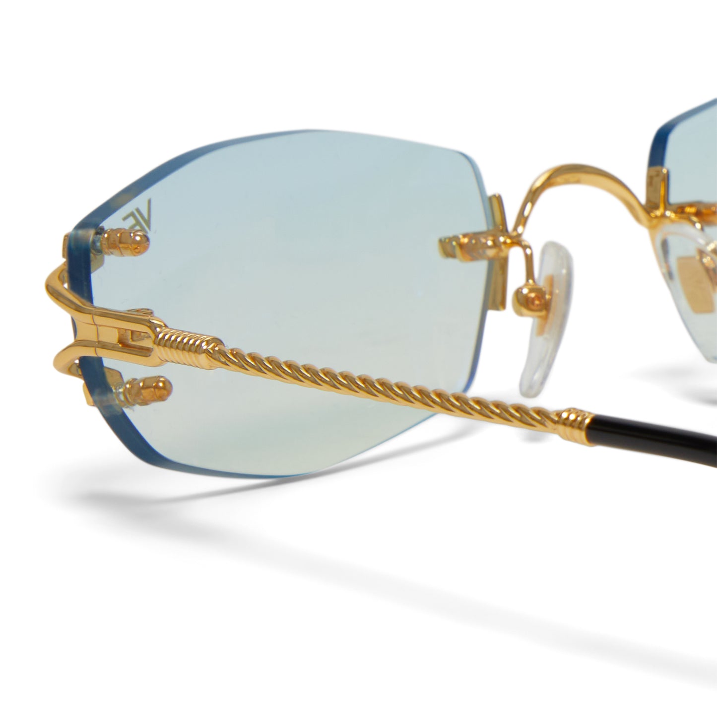 Vintage Frames Aspen Rimless Drill Mount (Yellow Gold/Blue Gradient Flash)