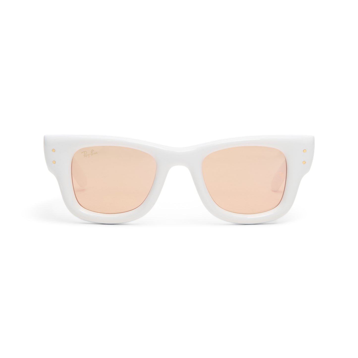 A$AP Rocky x Ray-Ban Wayfarer Puffer (White/Dark Brown Mirror Rose Gold)