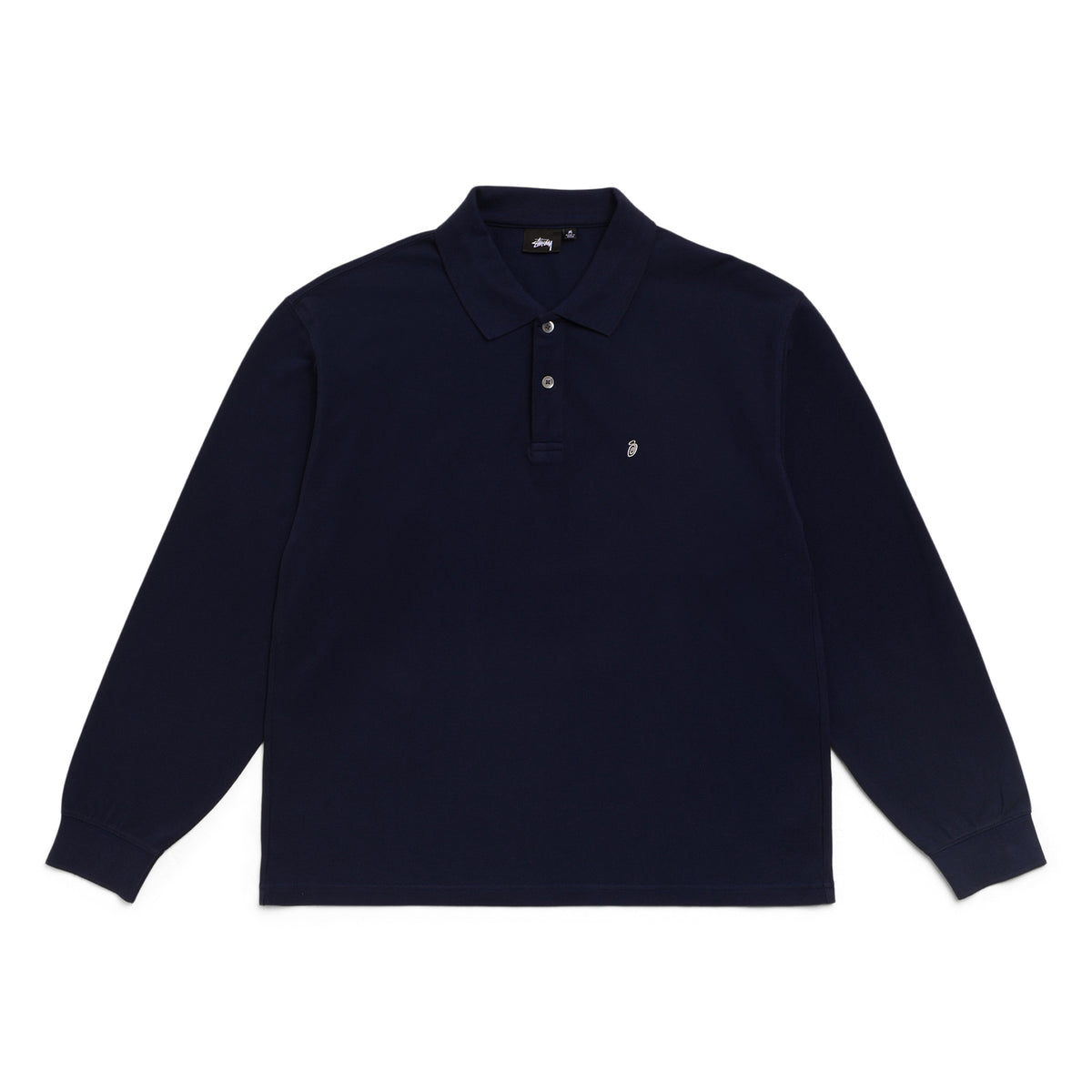 Stussy LS Classic Pique Polo (Navy)