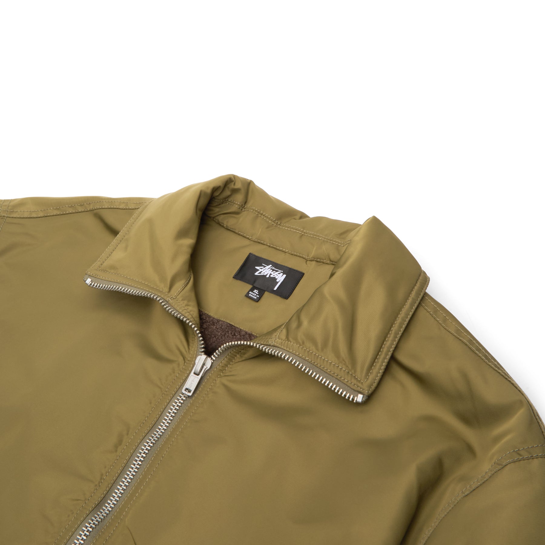 Stussy Pile Lined Zip Jacket (Olive) – CNCPTS