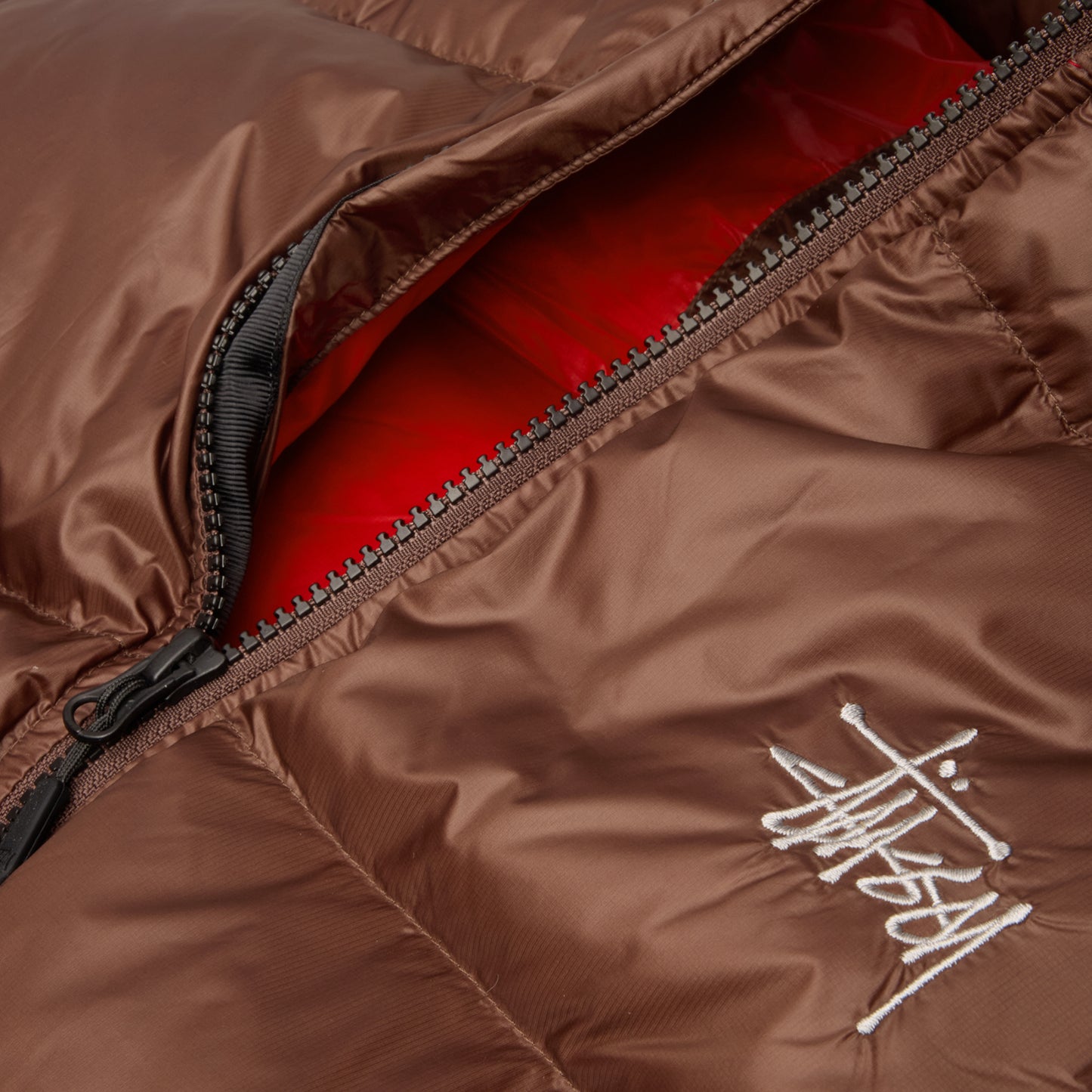 Stussy Micro Ripstop Down Vest (Brown)