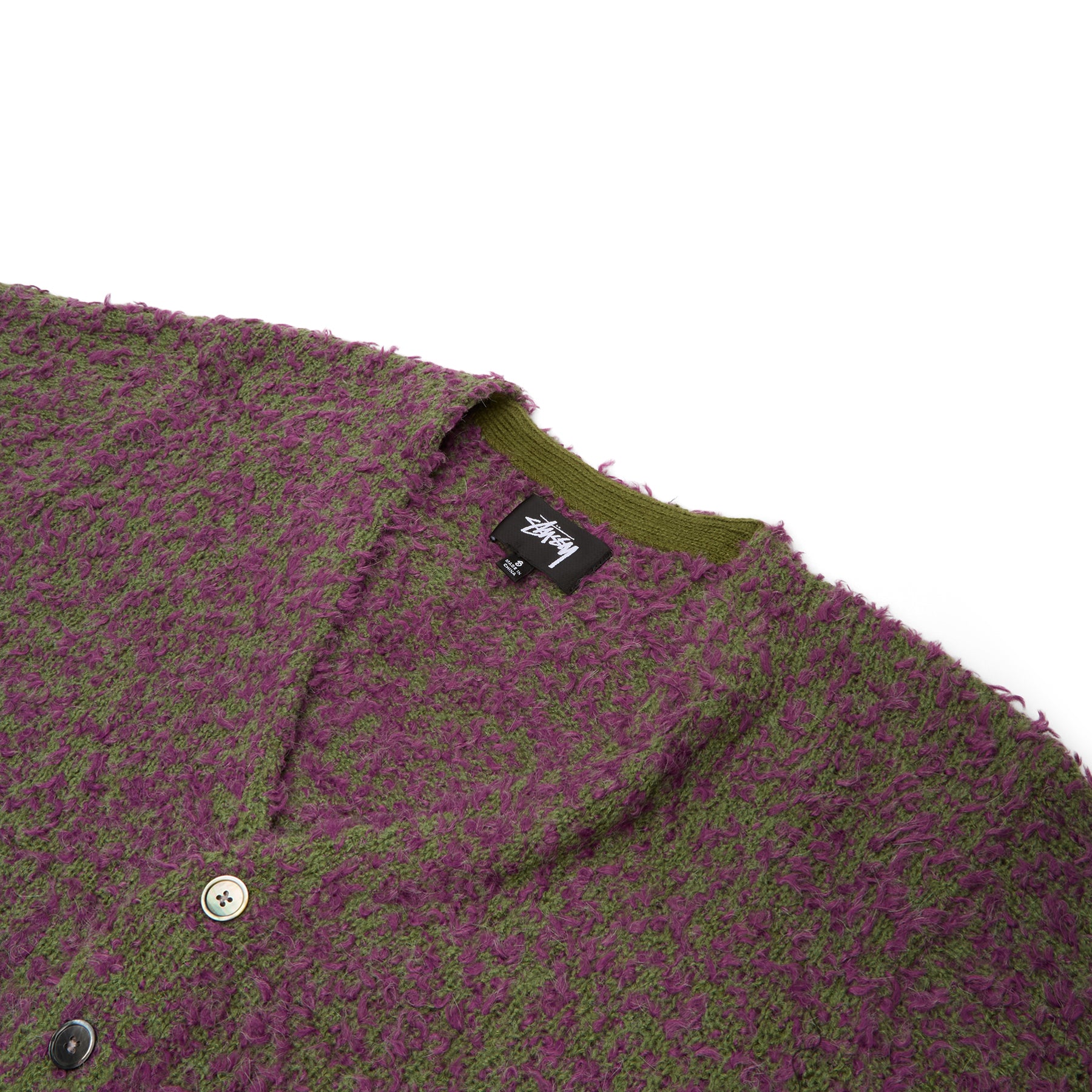 Stussy Textured Cardigan (Purple/Green) – CNCPTS