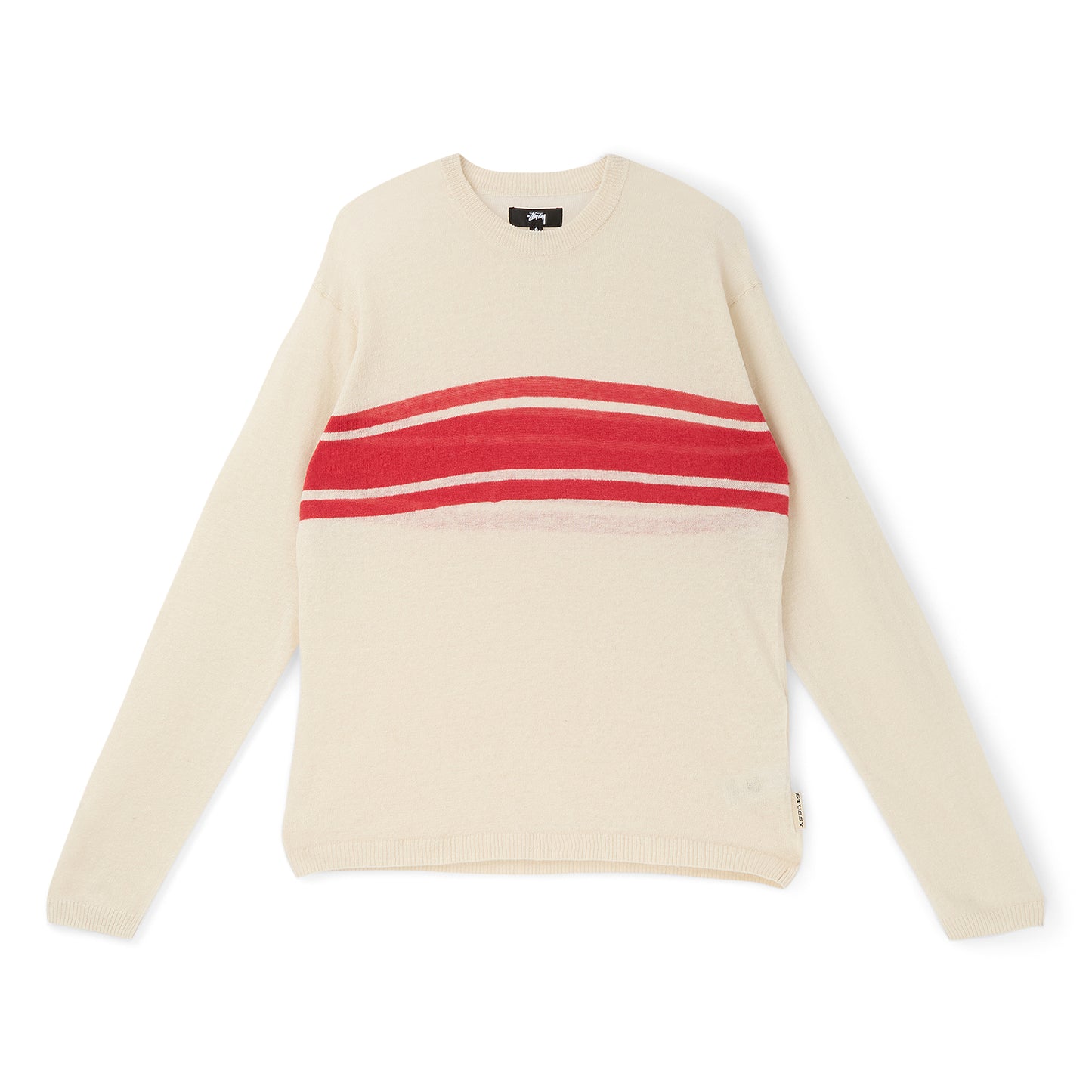 Stussy Striped Long Sleeve Sweater (Bone)