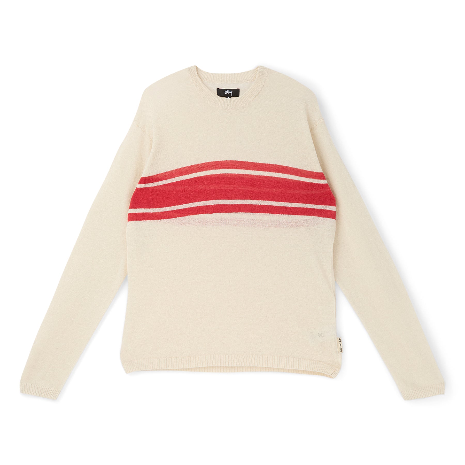 Stussy Striped Long Sleeve Sweater (Bone)