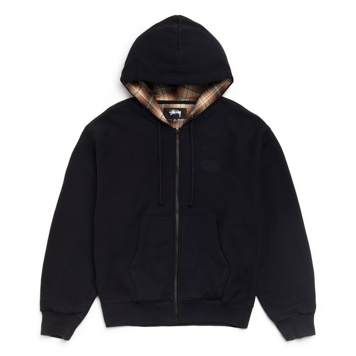 Stussy Plaid Lined Zip Hood (Black)
