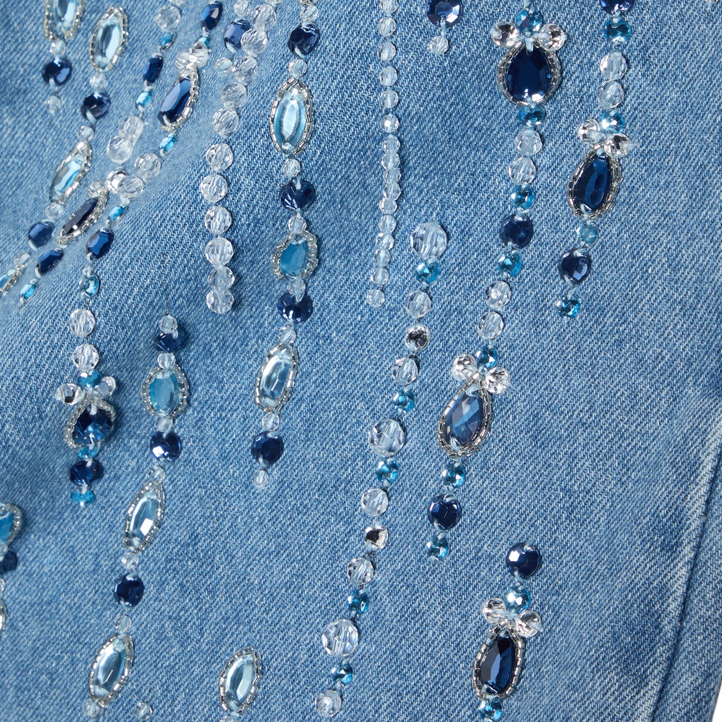 PatBO Hand-Beaded Straight Leg Jeans (Denim)
