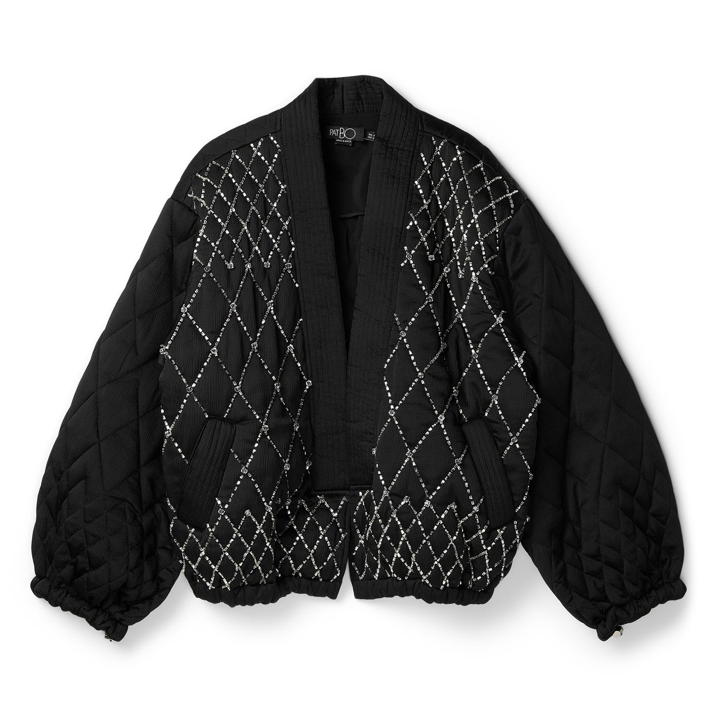 PatBO Hand-Beaded Quilted Jacket (Black)