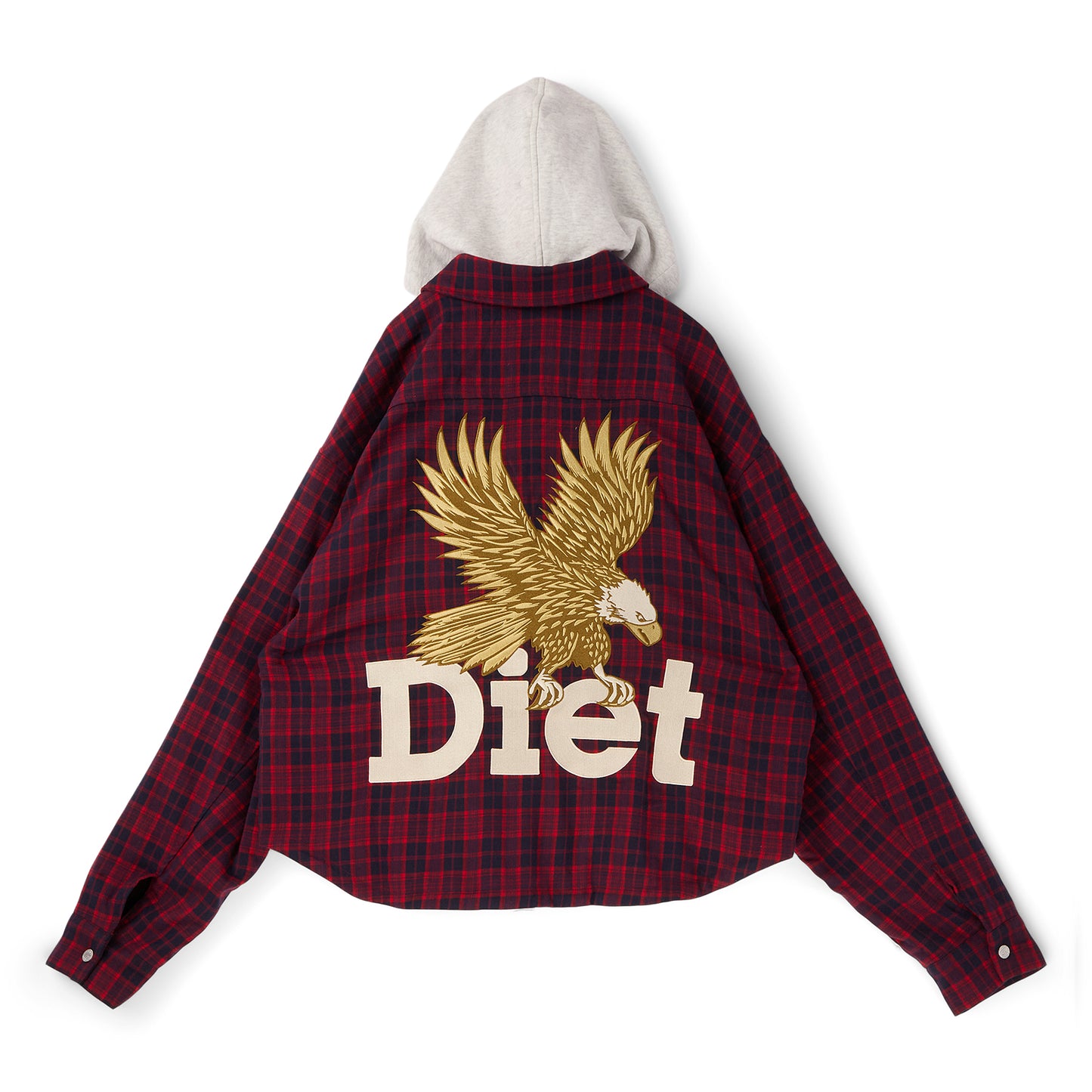 Diet Starts Monday Eagle Hooded Flannel (Red/Navy)