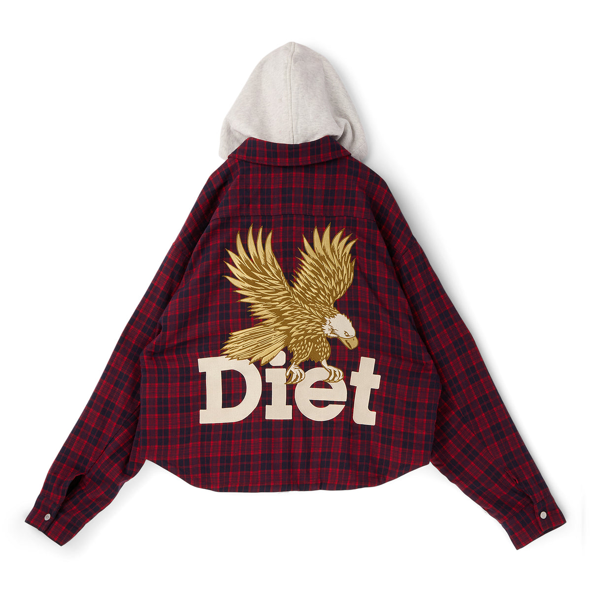Diet Starts Monday Eagle Hooded Flannel (Red/Navy)