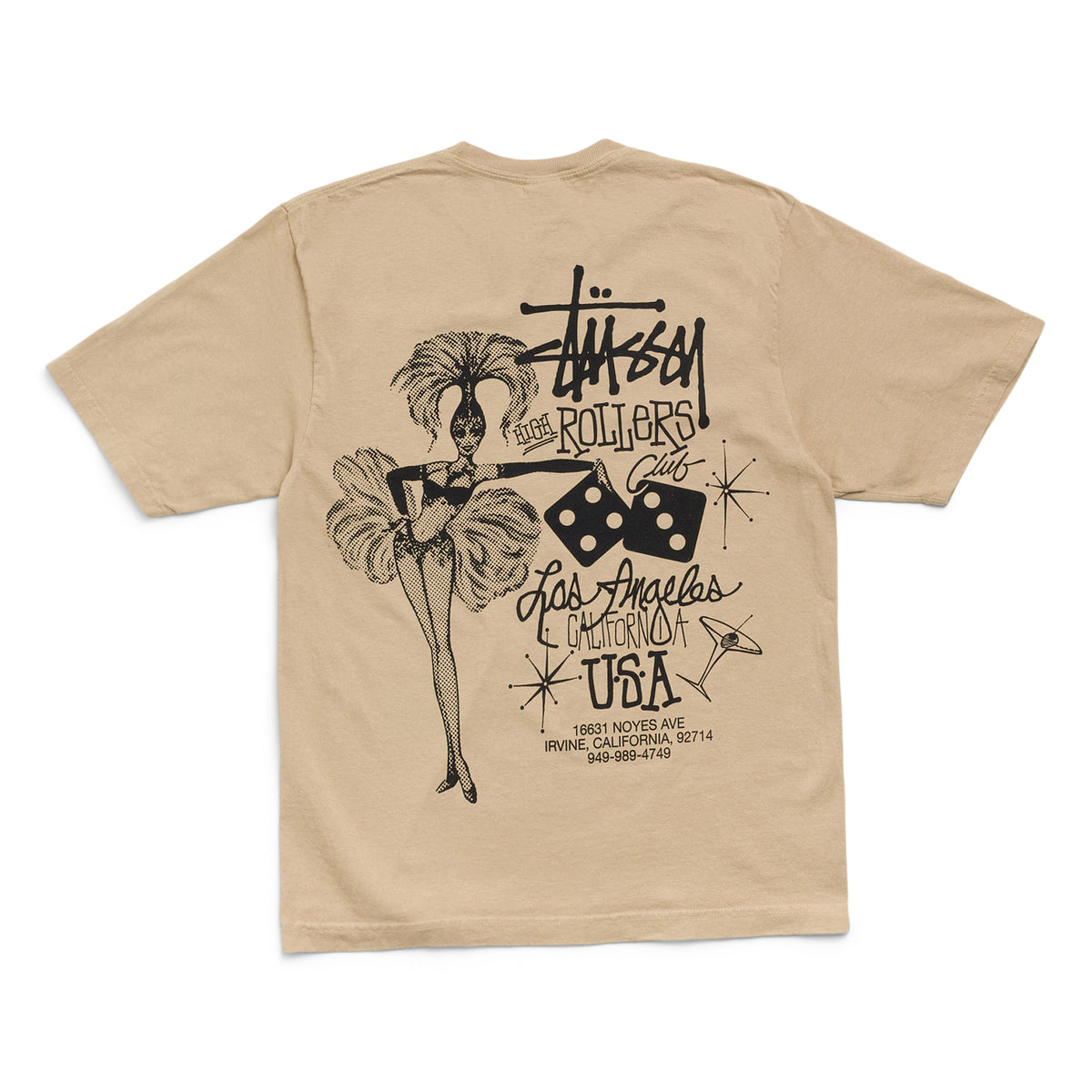 Stussy High Rollers Pigment Dyed Tee (Rock)