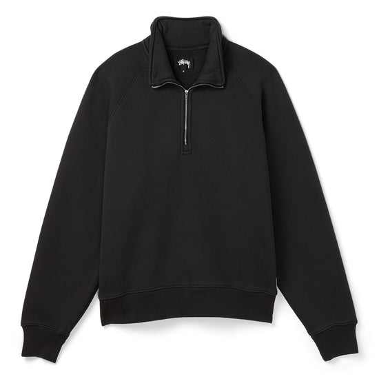 Stussy Fleece Relaxed Half Zip (Washed Black)