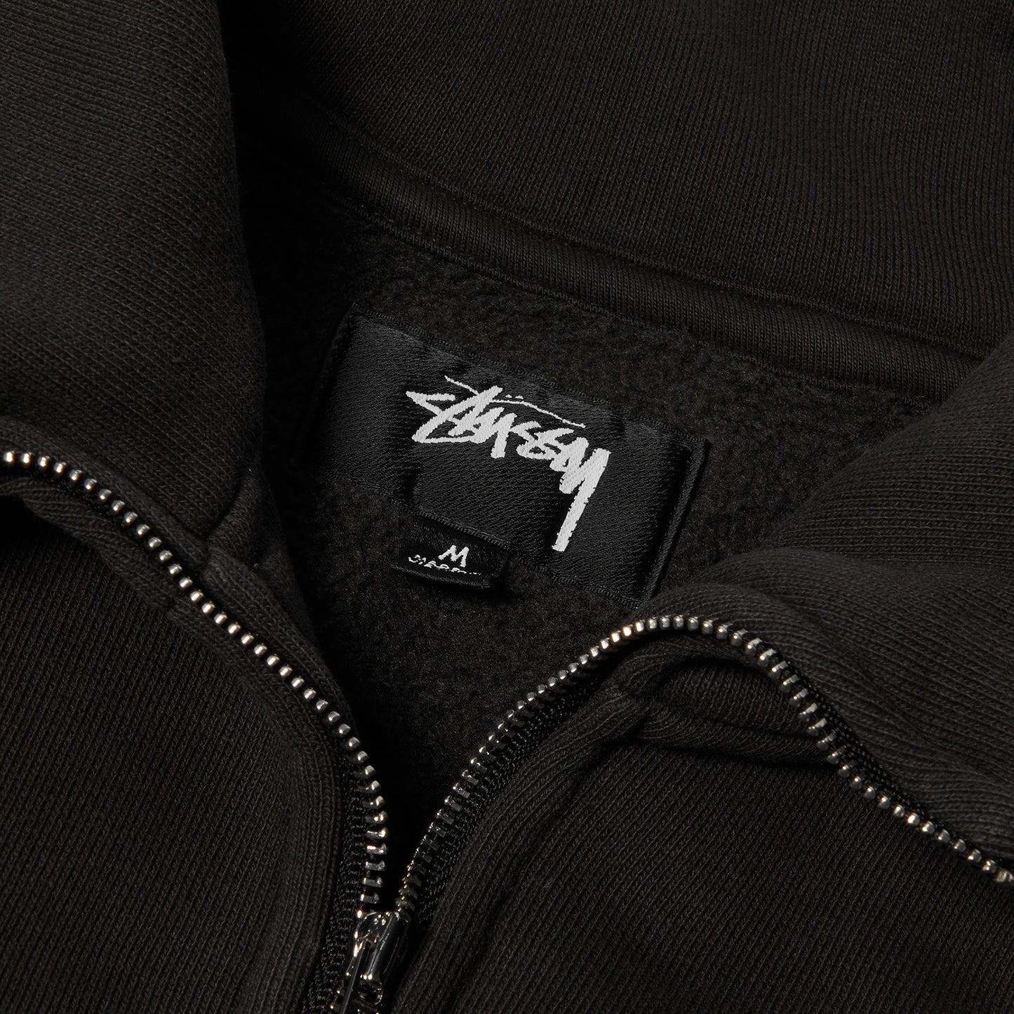 Stussy Fleece Relaxed Half Zip (Washed Black)
