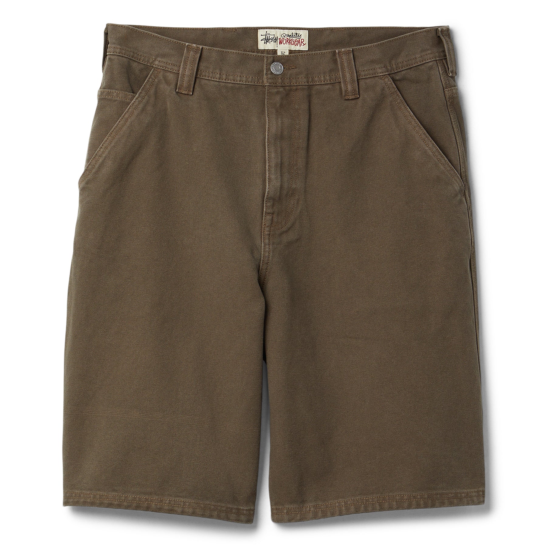 Stussy Work Short Washed Canvas Shorts (Brown)