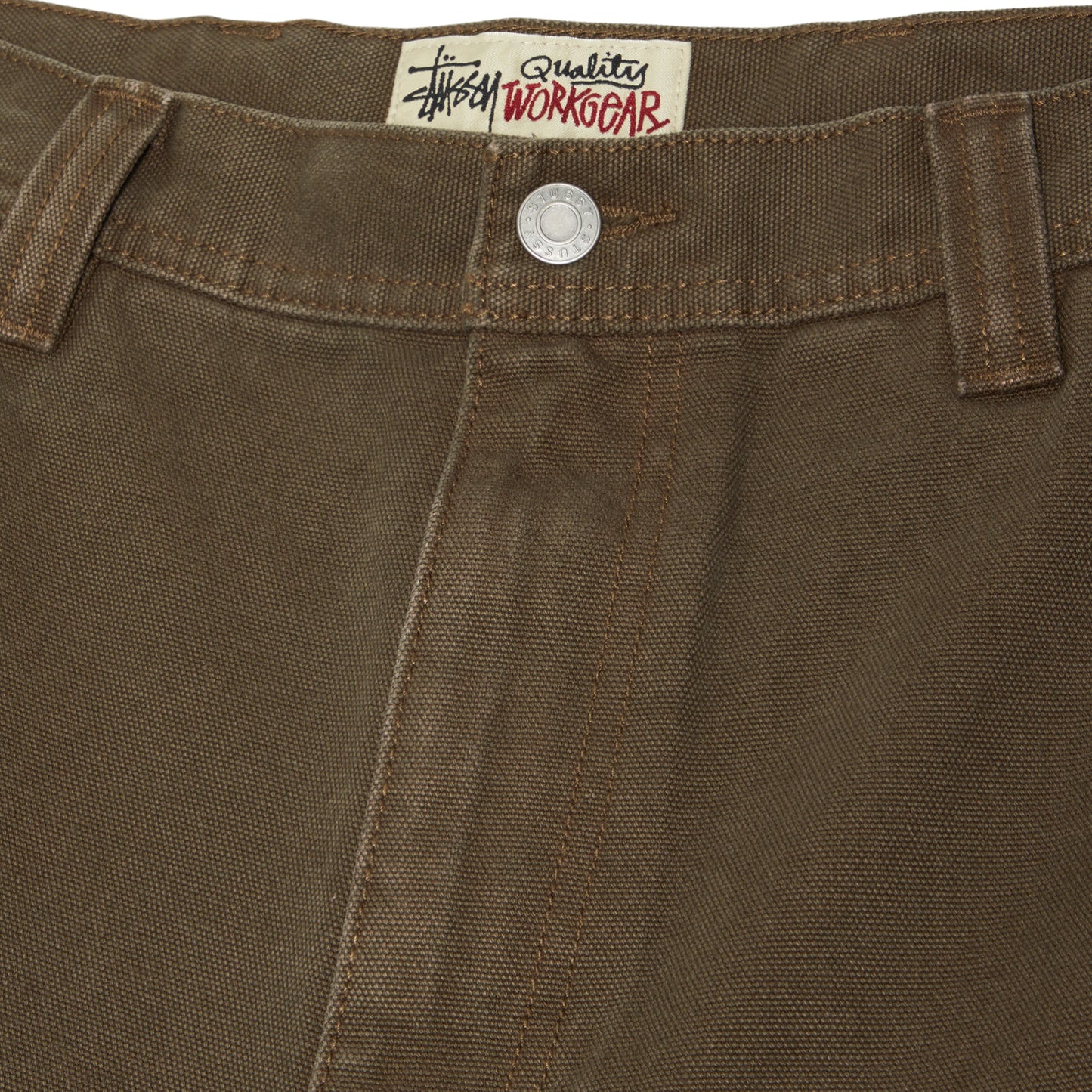 Stussy Work Short Washed Canvas Shorts (Brown)