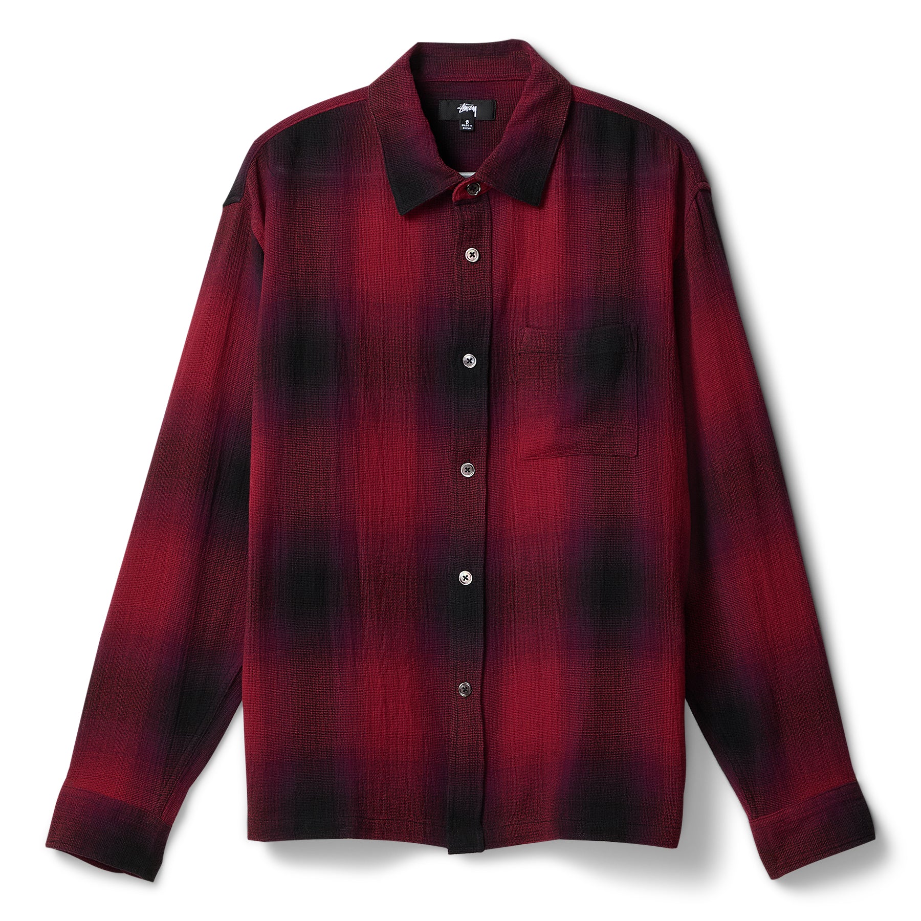 Stussy Loose Weave Plaid Shirt (Red)