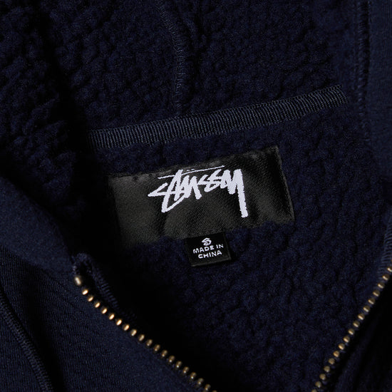 Stussy Bonded Sherpa Lined Hoodie (Blue)