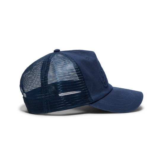 Stussy Waxed Cursive Stitch Snapback Trucker (Navy)
