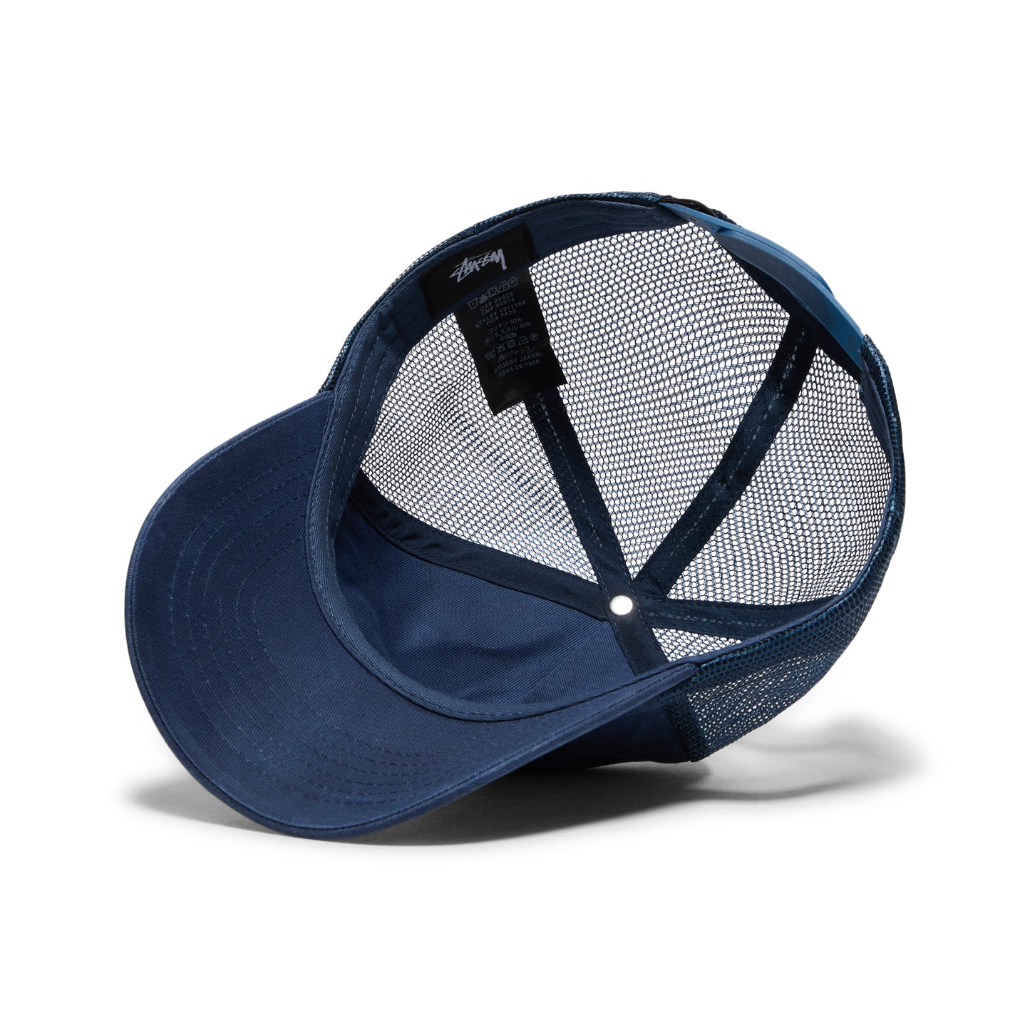 Stussy Waxed Cursive Stitch Snapback Trucker (Navy)