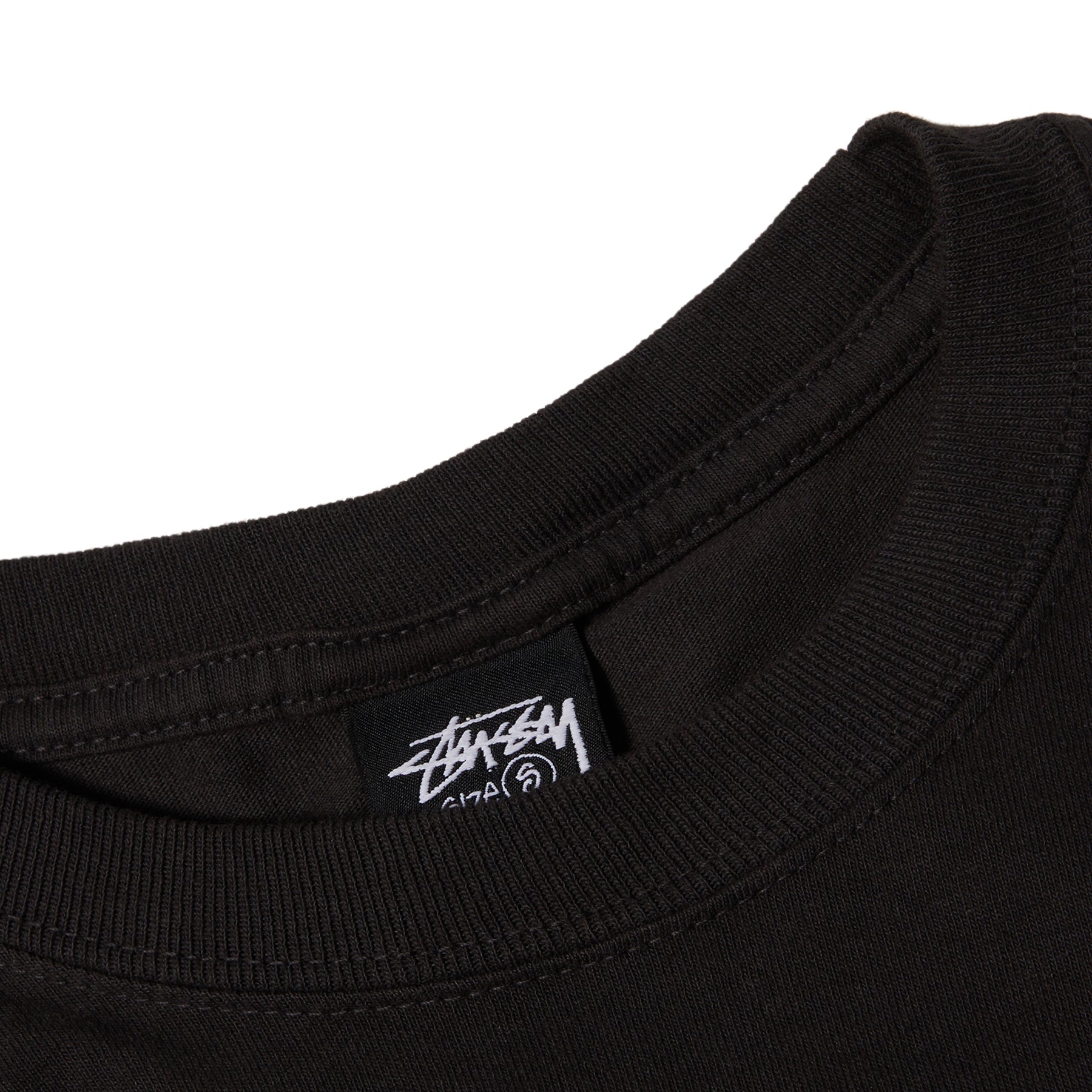 Stussy Two Star Pigment Dyed Long Sleeve Tee (Faded Black)