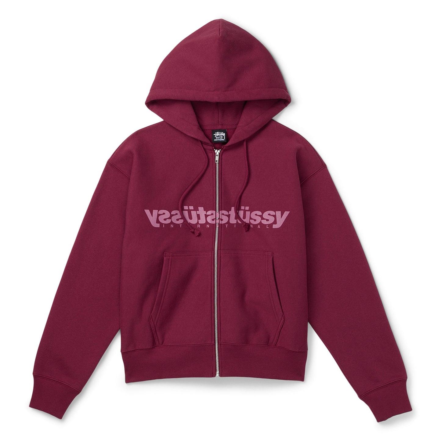 Stussy Mirror Zip Hoodie (Wine)