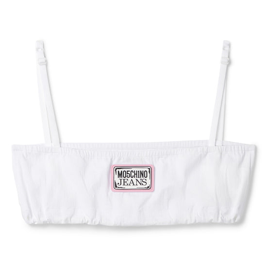Moschino Jeans Poplin Cropped Top (White)