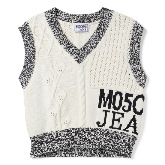 Moschino Jeans Urban Knit Sweater Vest (Ivory)