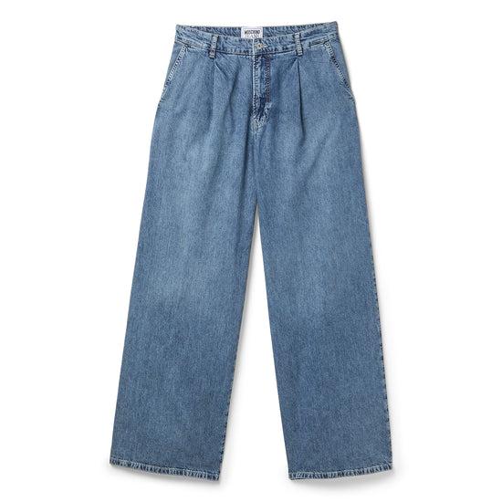 Moschino Jeans Light Denim Pleated Jeans (Light Blue)
