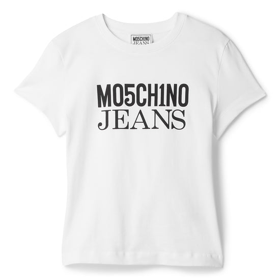Moschino Jeans Logo Jersey T-Shirt (White)