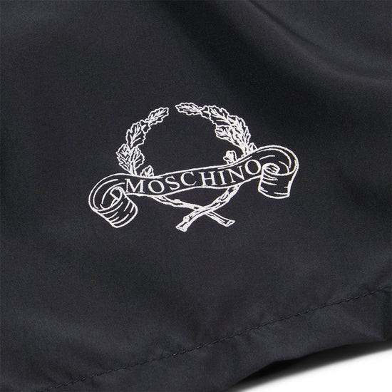 Moschino Laurel Crown Logo Swim Shorts (Black)
