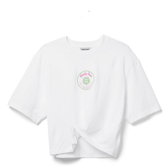 Moschino Jeans Cotton Knot T-Shirt (Multi White)
