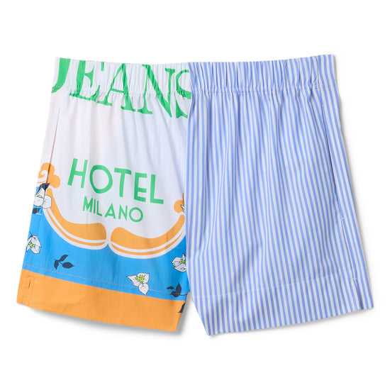 Moschino Jeans Striped Poplin Shorts (Multi Light Blue)