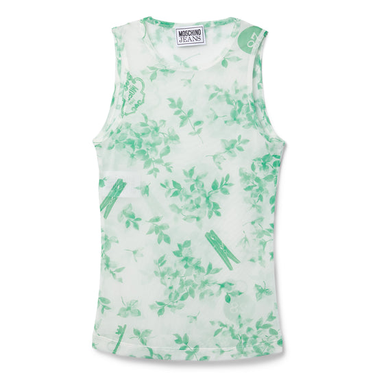 Moschino Jeans Tulle Tank Top (Multi White)