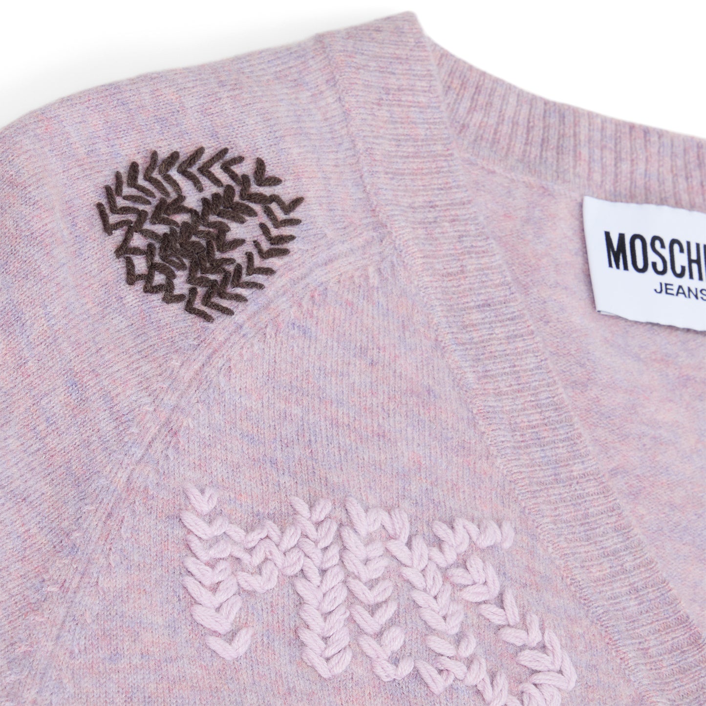 Moschino Jeans Cropped Knit Cardigan (Pink)