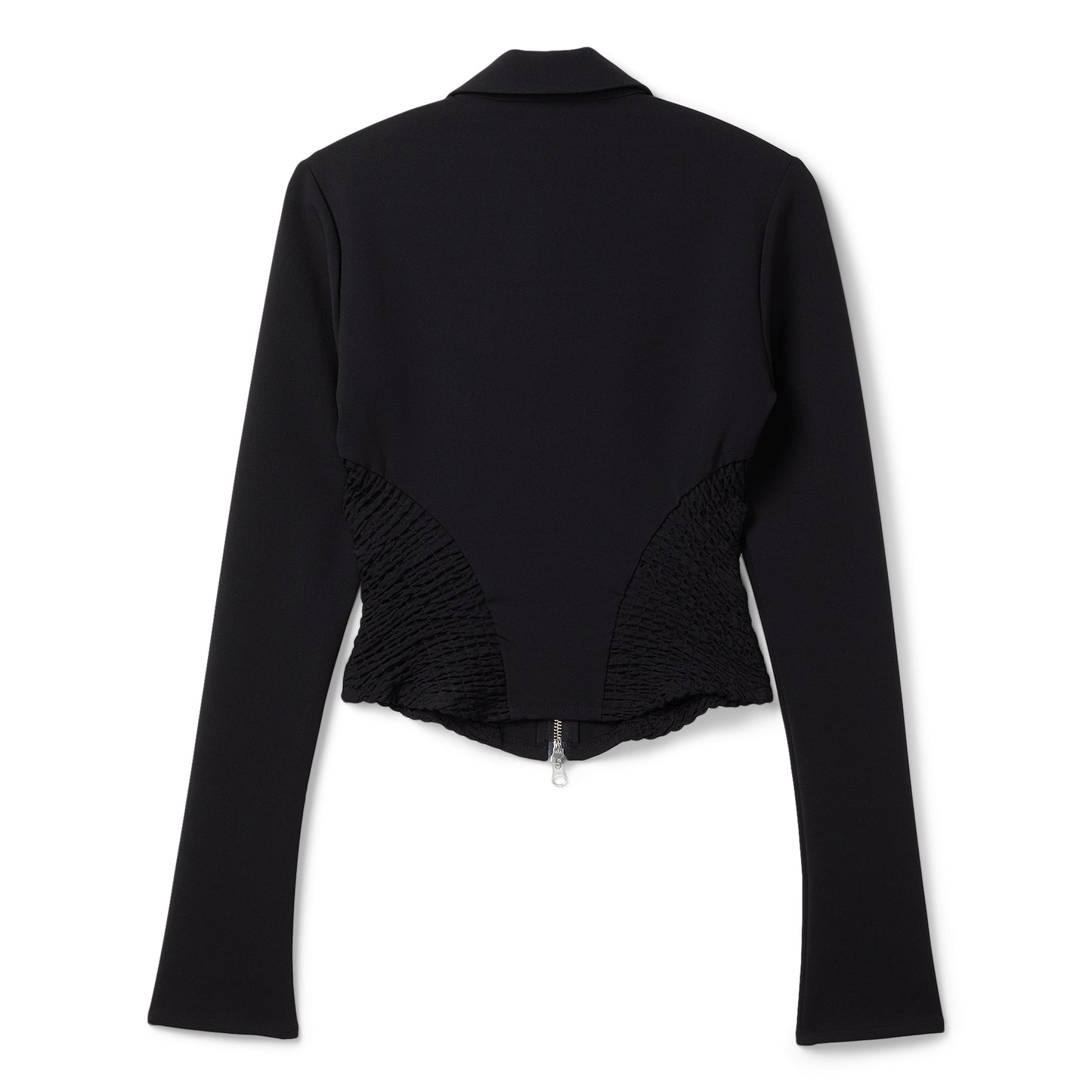 Danielle Guizio Apolline Smocked Jacket (Black)